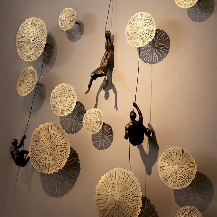 BowLift | Wall sculpture ClimbArtis | Symbol of strength & growth | Handcrafted from resin & iron wire