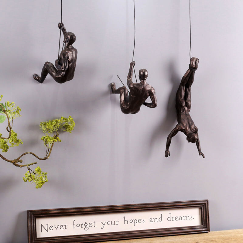 BowLift | Wall sculpture ClimbArtis | Symbol of strength & growth | Handcrafted from resin & iron wire