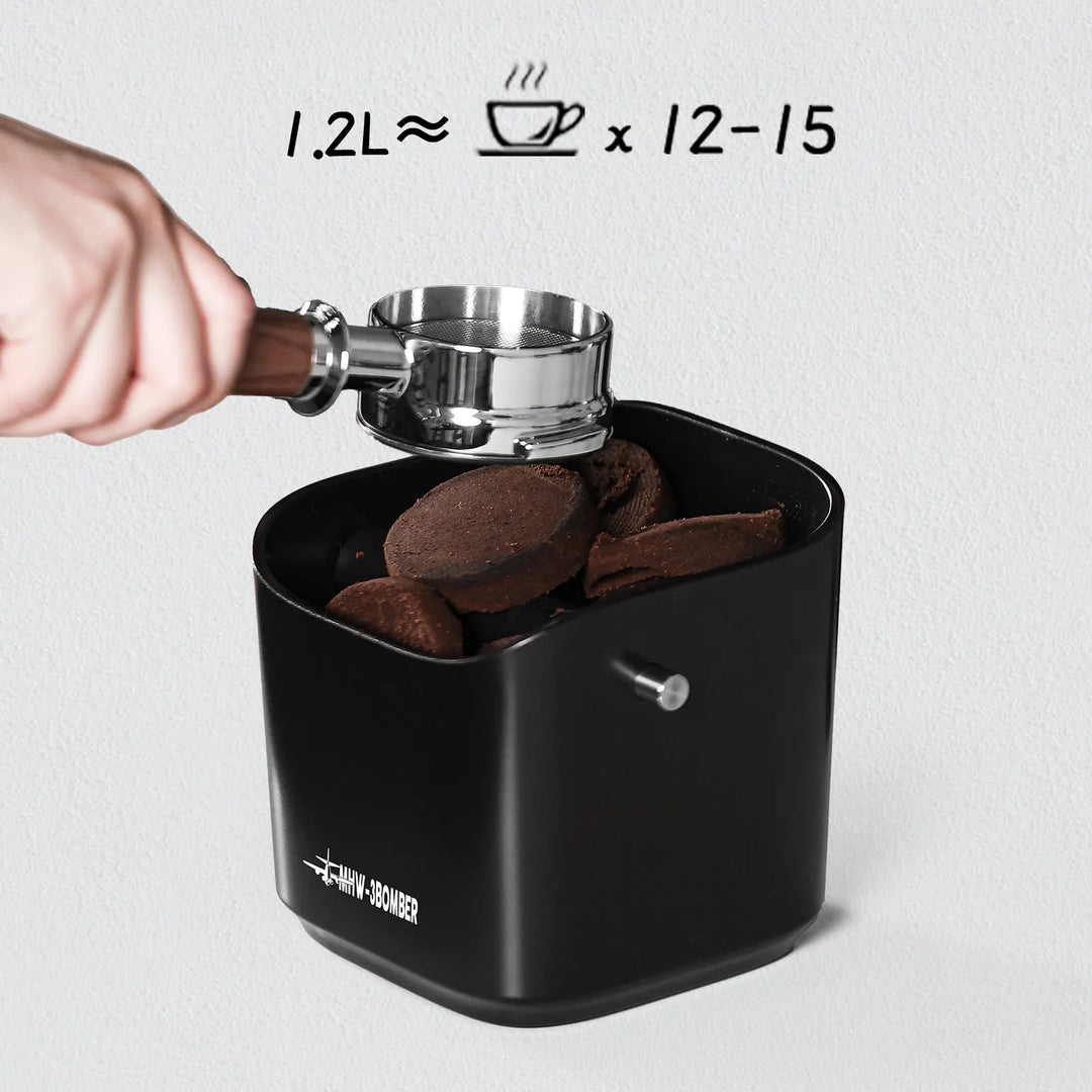 Coffee Grounds Knock Box Square Removable Knock Bar and Non-Slip Base | Bowlift