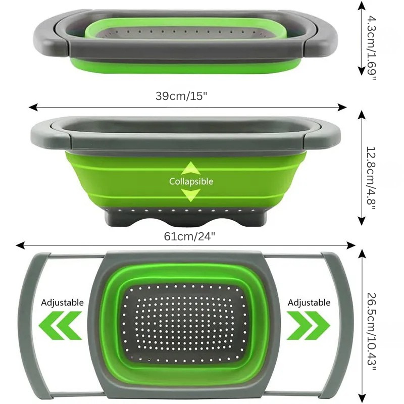 Collapsible Colander with Extendable Handles Over-the-Sink Strainer | Bowlift