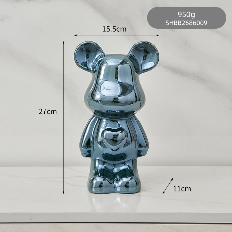 BowLift | Colorful Ceramic Bear Sculpture and Statue Piggy Bank Desk Ornament