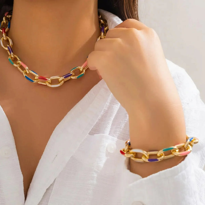 BowLift | Colorful Chain Bracelet and Necklace Set