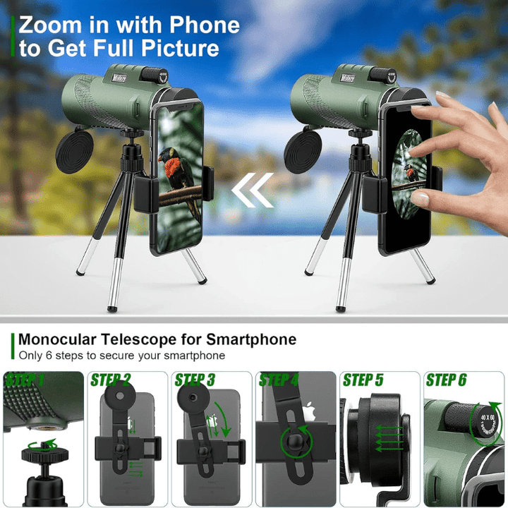 VisionPeak Compact Monocular with HD Lens and High Magnification | Bowlift