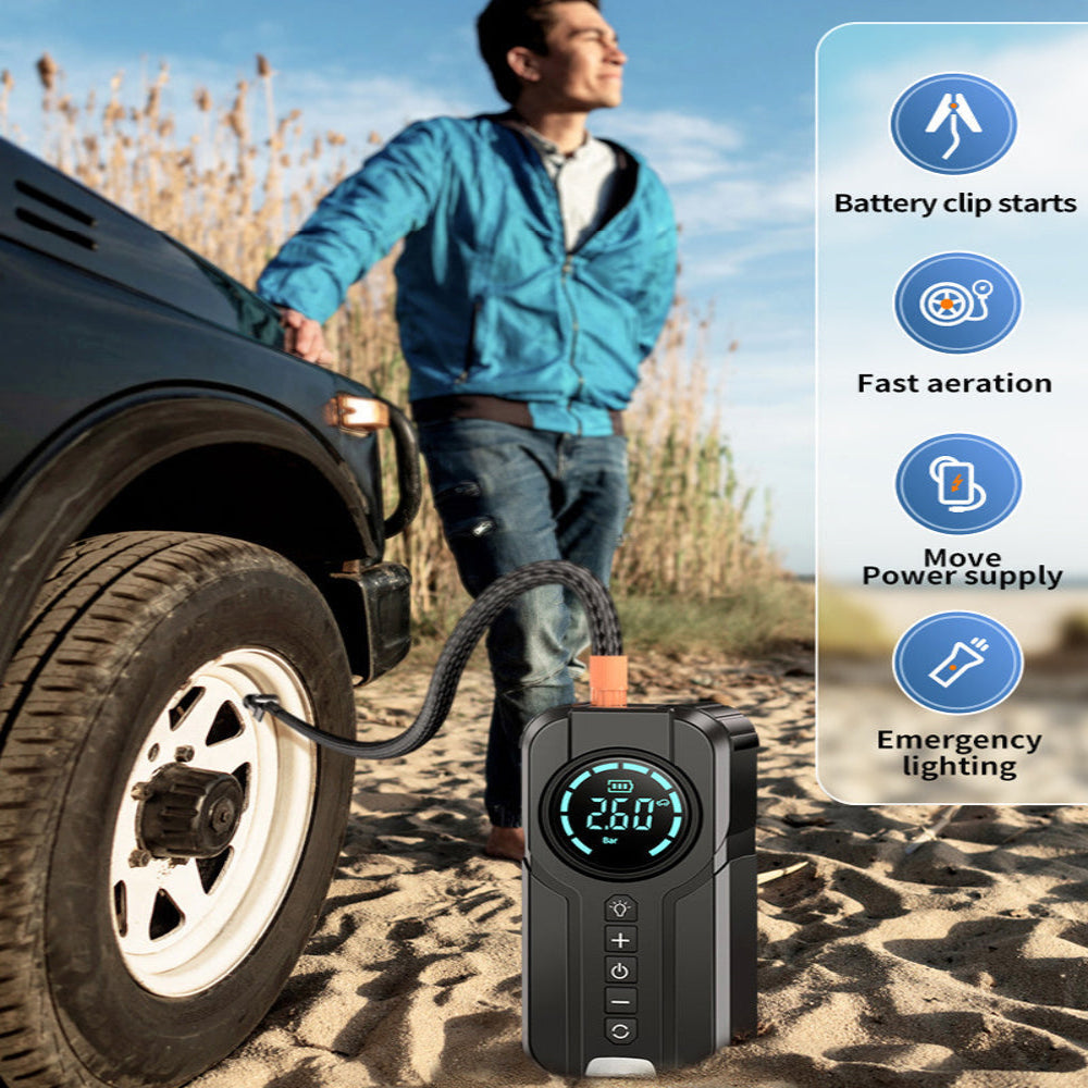 BowLift | Compact Car Air Pump Jump Starter LED Light