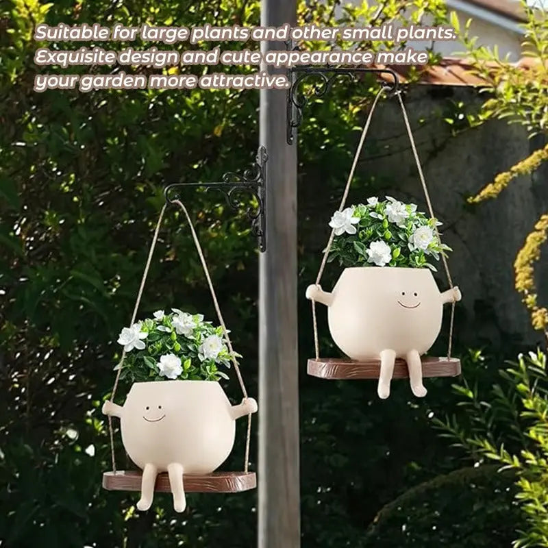 BowLift | Hanging planter with smiling face