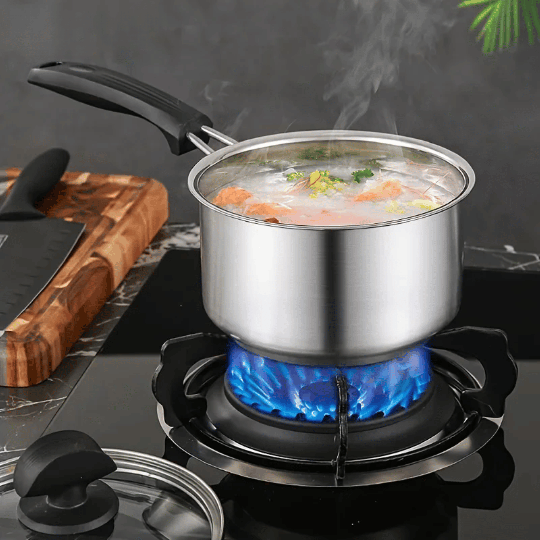 Cooking Pot Saucepan Frying Pan With Thick Bottom With Glass Lid | Bowlift