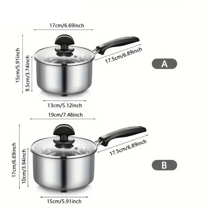 Cooking Pot Saucepan Frying Pan With Thick Bottom With Glass Lid | Bowlift