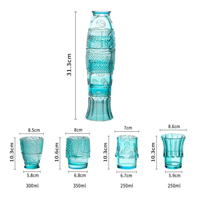 BowLift | Colored Glass Cup Set in Koi Fish Shape - Sale