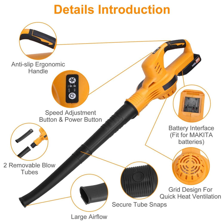 BowLift | Battery Leaf Blower Cordless Max 124MPH 300CFM with 2 Adjustable Speeds