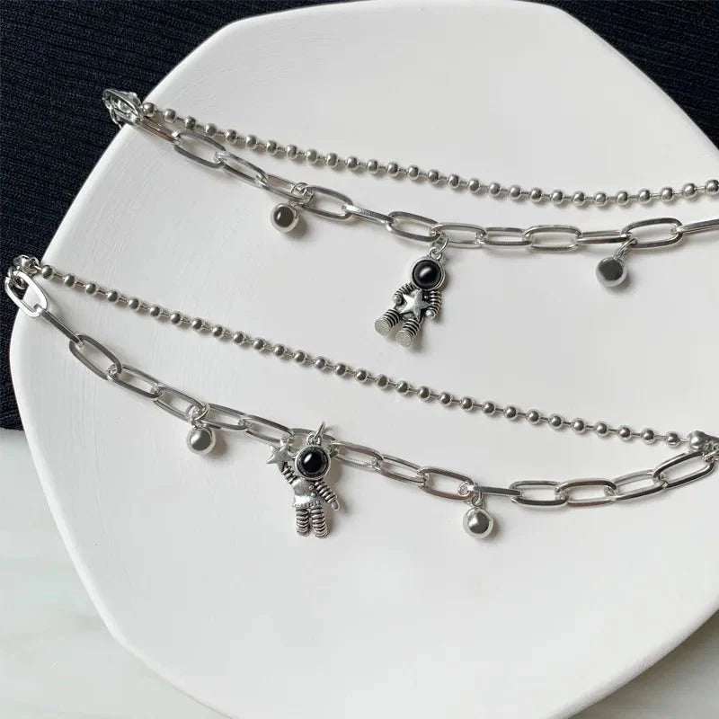 BowLift | Couples Astronaut Magnetic Heart Bracelet Set