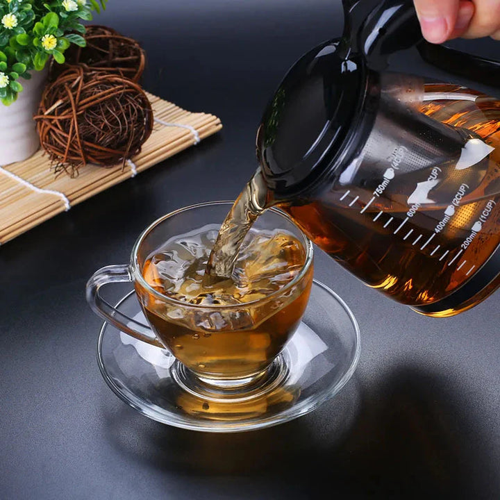 Creative Design Glass Teapot for Tea Flower with Removable Steel Filter | Bowlift