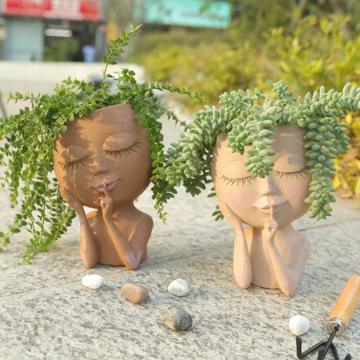 BowLift | Decorative Flower Pot – Creative Plant Pot with Face for Houseplants & Succulents