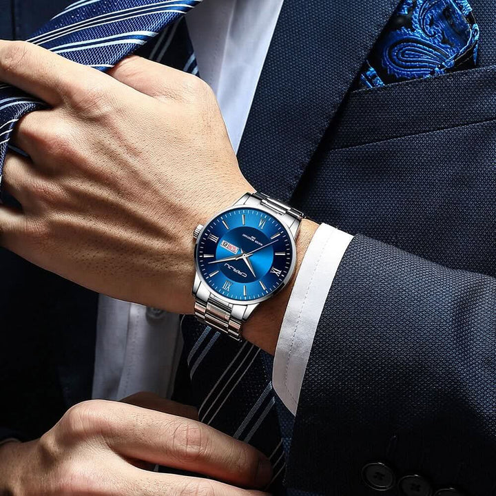 BowLift | Men’s Stainless Steel Waterproof Sport Quartz Watch