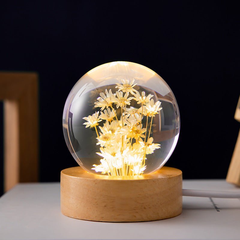 BowLift | Crystal Ball Lamp with Eternal Flowers – Lumora