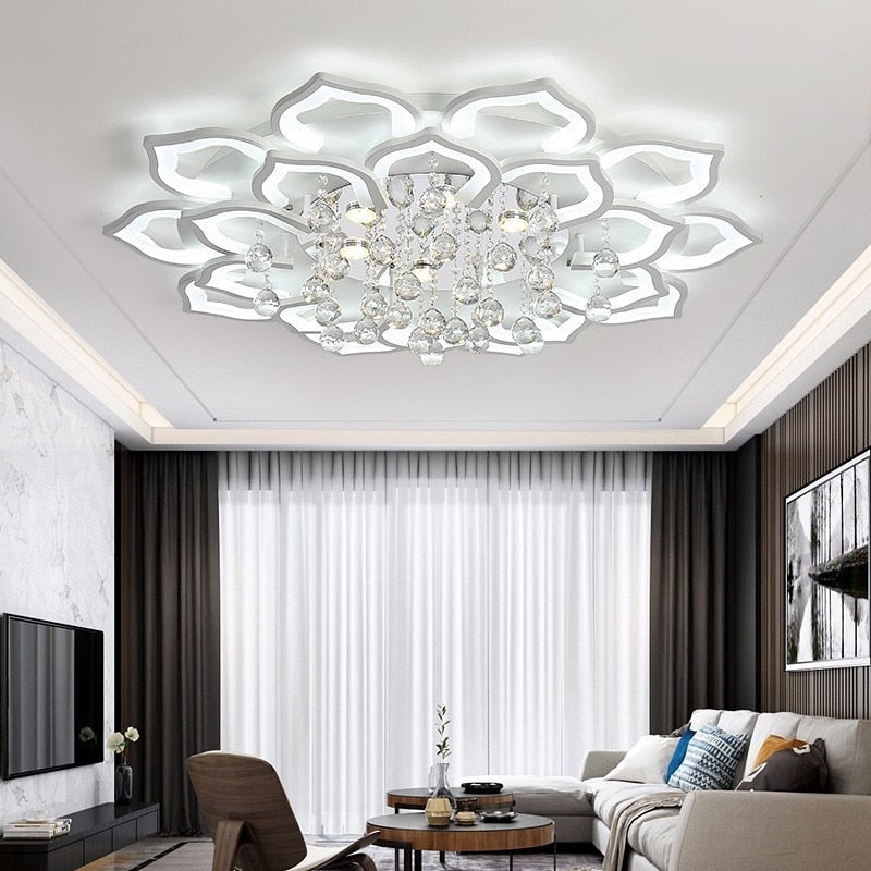 BowLift | Crystal Lotus Ceiling Lamp - LumiLotus