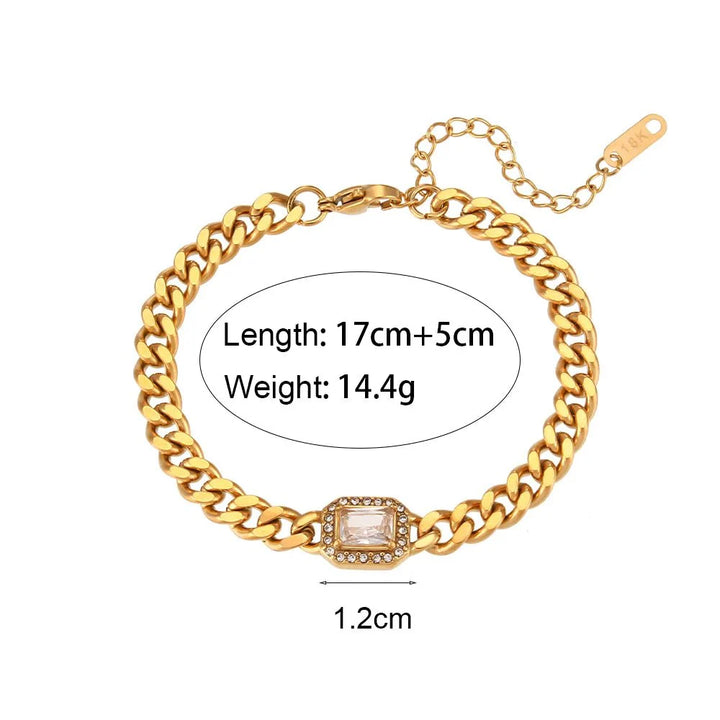 BowLift | Cuban Chain Square Cut Diamond Choker and Bracelet