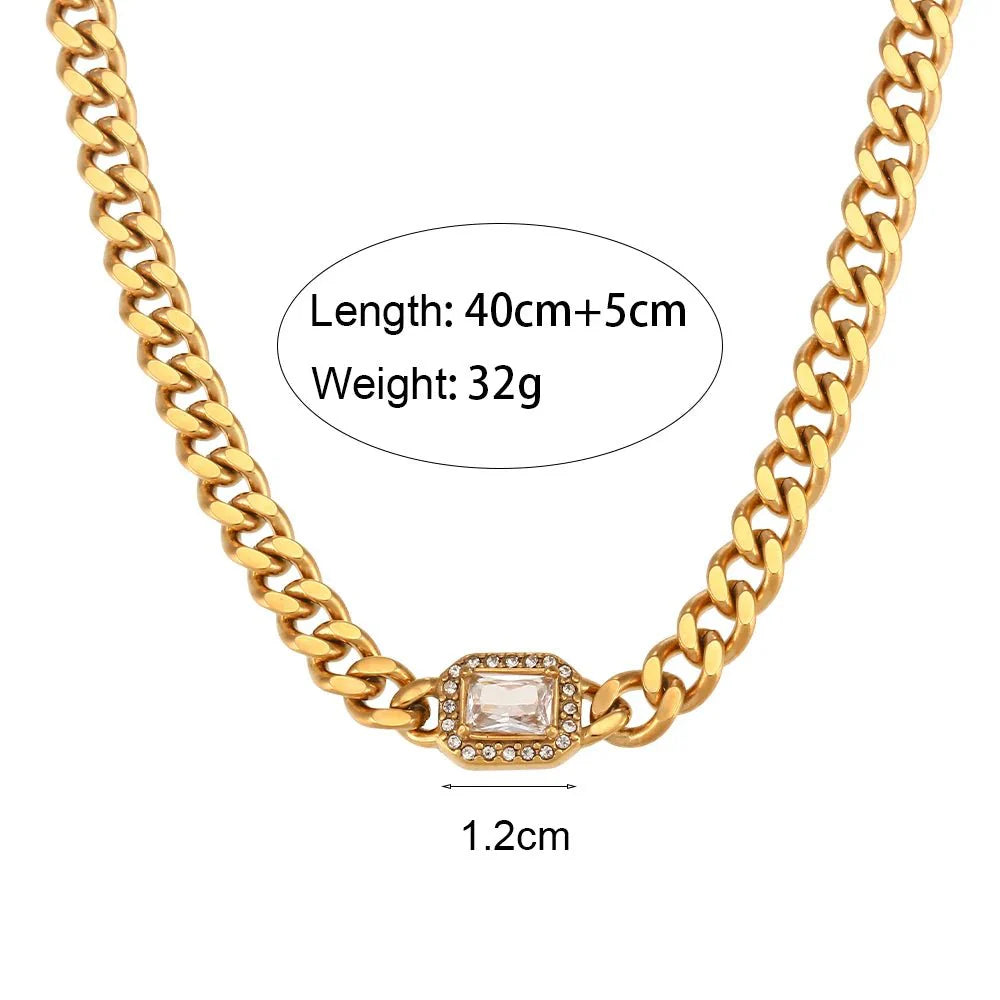 BowLift | Cuban Chain Square Cut Diamond Choker and Bracelet