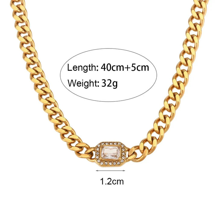 BowLift | Cuban Chain Square Cut Diamond Choker and Bracelet