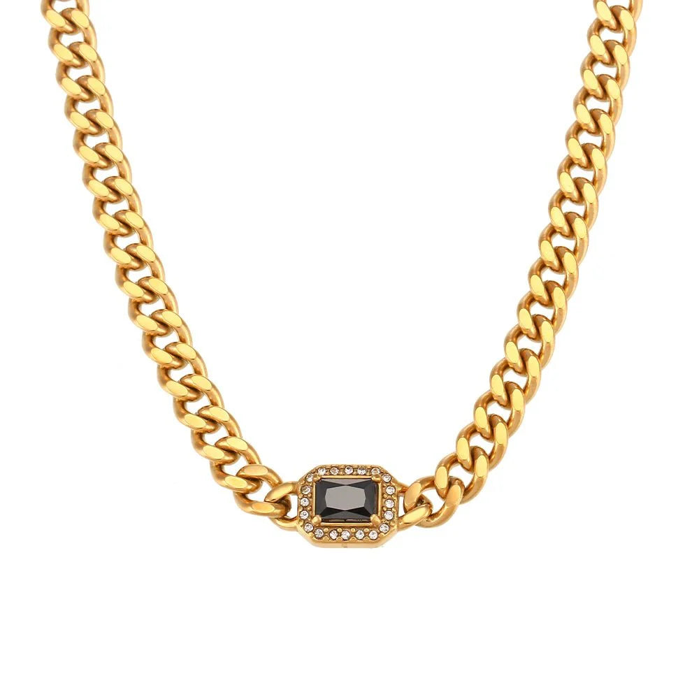 BowLift | Cuban Chain Square Cut Diamond Choker and Bracelet