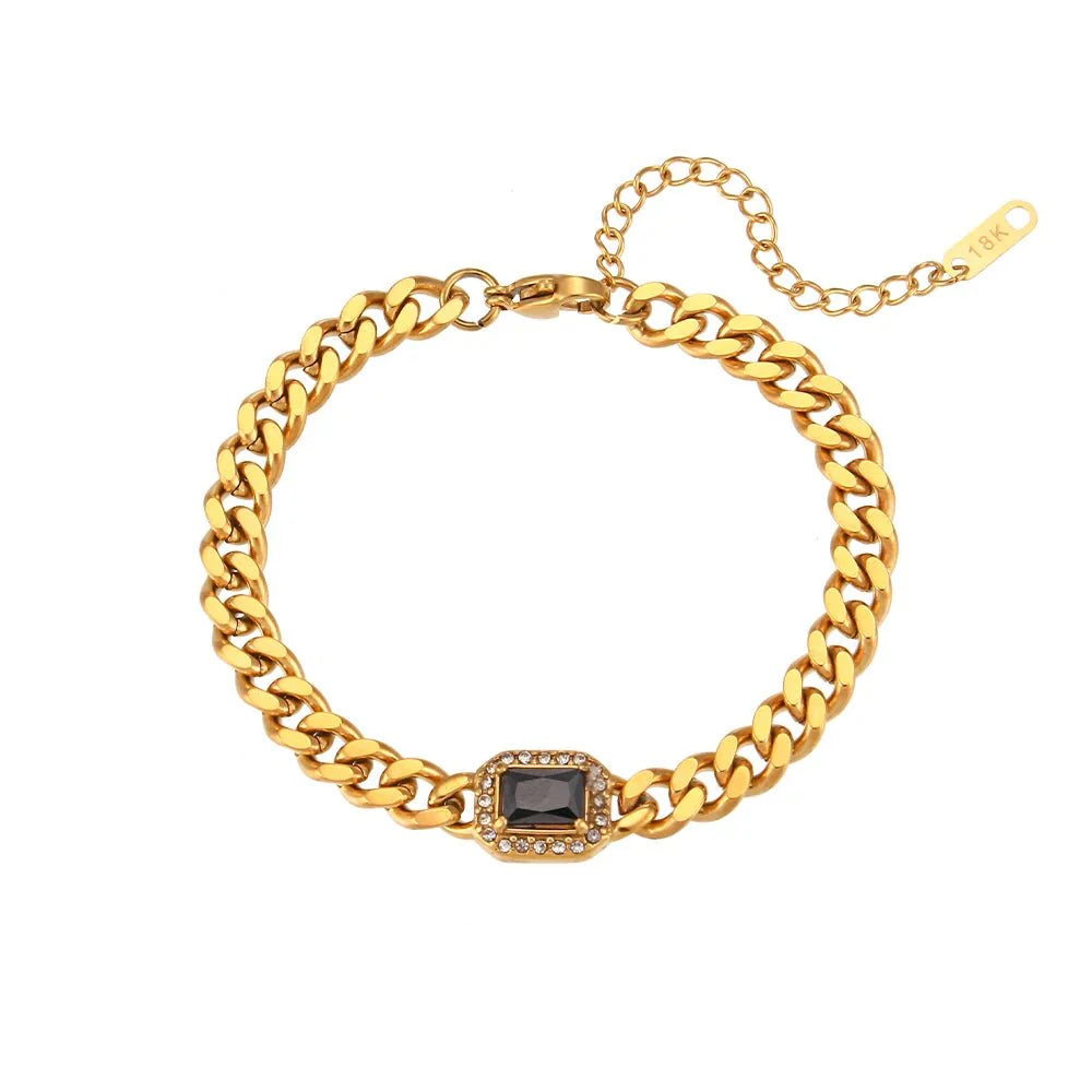 BowLift | Cuban Chain Square Cut Diamond Choker and Bracelet