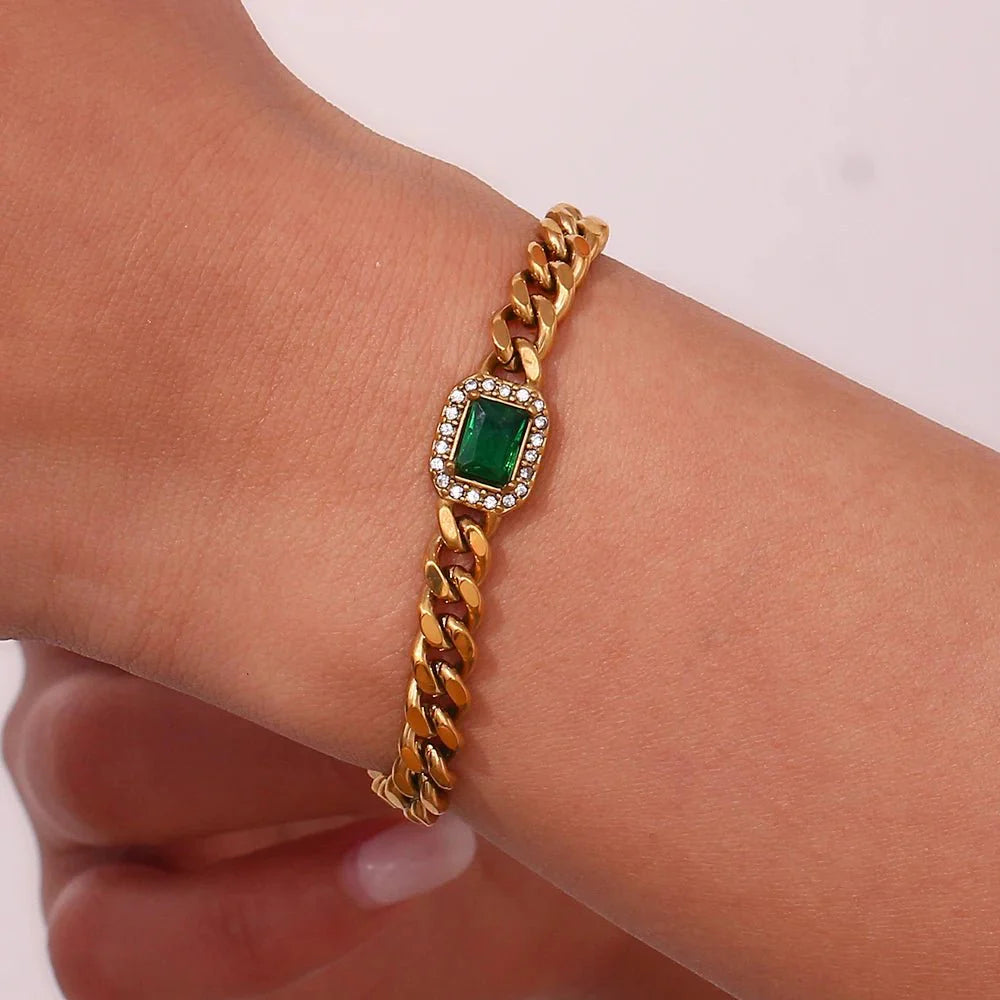 BowLift | Cuban Chain Square Cut Diamond Choker and Bracelet