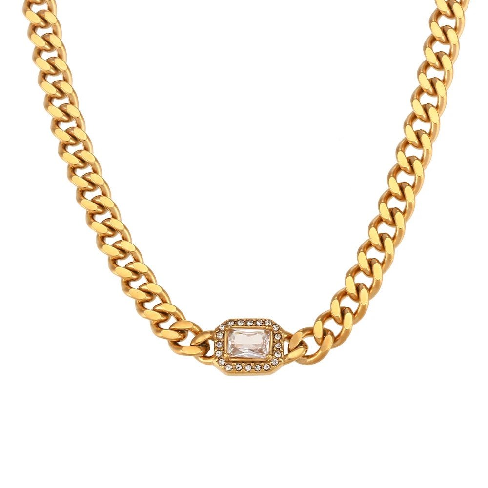 BowLift | Cuban Chain Square Cut Diamond Choker and Bracelet
