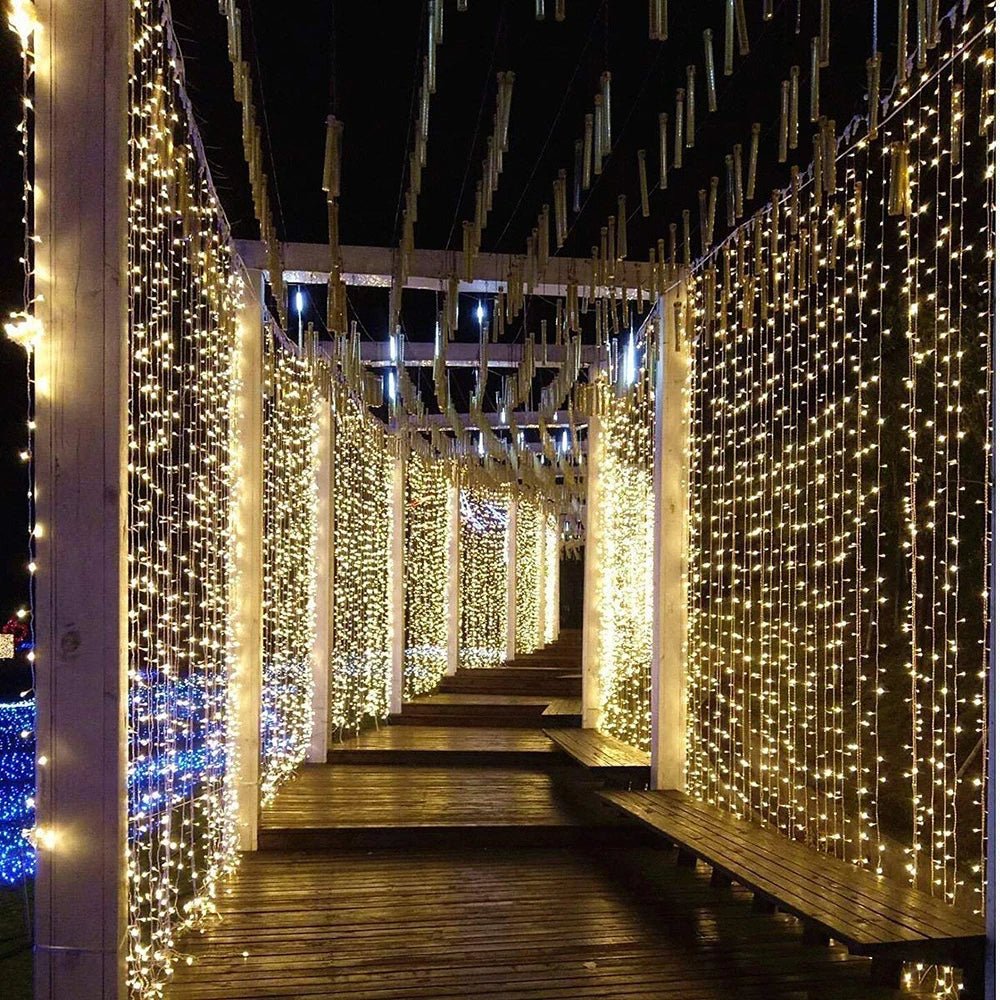 BowLift | Curtain Christmas Lights 8 Modes Control - Remote Control Christmas Decorative Hanging String Lights
