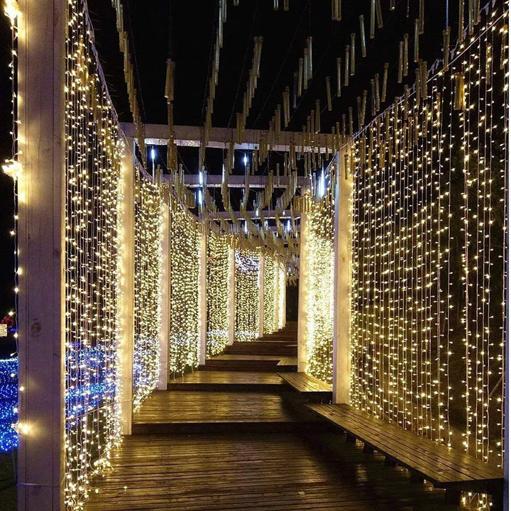BowLift | Curtain Christmas Lights 8 Modes Control - Remote Control Christmas Decorative Hanging String Lights