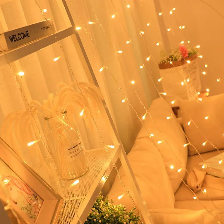 BowLift | Curtain Christmas Lights 8 Modes Control - Remote Control Christmas Decorative Hanging String Lights