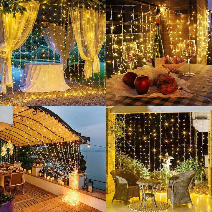 BowLift | Curtain Christmas Lights 8 Modes Control - Remote Control Christmas Decorative Hanging String Lights