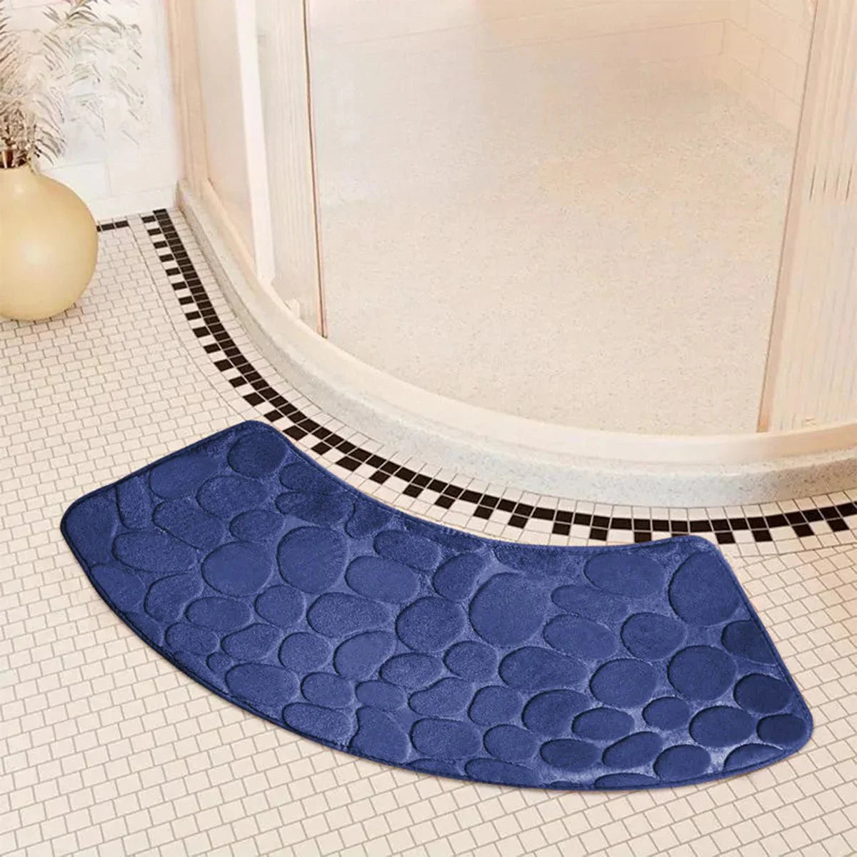 BowLift | Curved Bathroom Mat - Thick Absorbent Non-Slip Bath Mat for Bathroom Safety