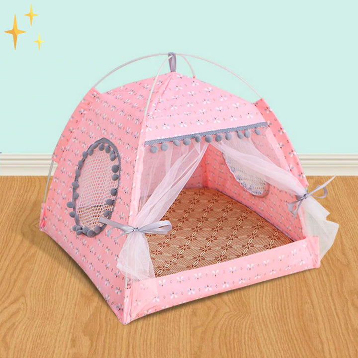 Cute Pet Tent with Curtains - PetTent Bowlift