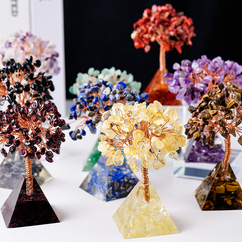 BowLift | Natural Stone Gravel Pyramid Base Feng Shui Tree