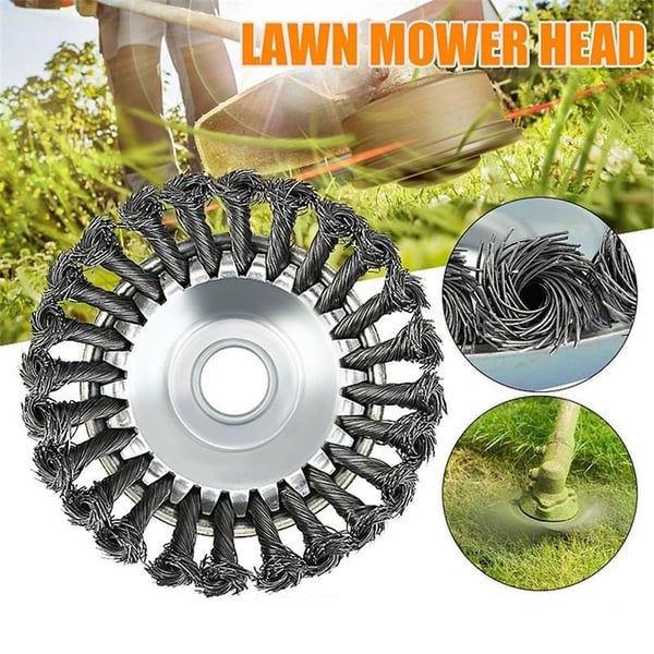 SteelTwist Weed Brush – 360° Trimmer Blade of Braided Steel (15 cm) | Bowlift
