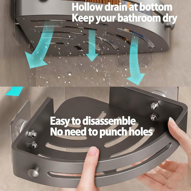 No-Drill Triangle Shower Shelf | Bowlift
