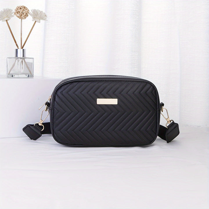 BowLift | NoirGlitz Padded PU Messenger Bag – Black Elegant Shoulder Bag with Sequins and Removable Strap