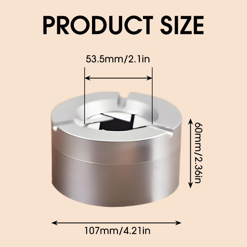 360° Stainless Steel Ashtray with Twist Lid | Bowlift