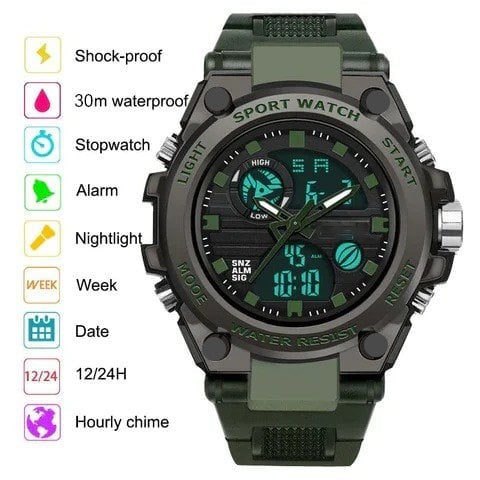 BowLift | Sporty Dual-Display Mode Multifunctional Waterproof Luminous Men's Wristwatch
