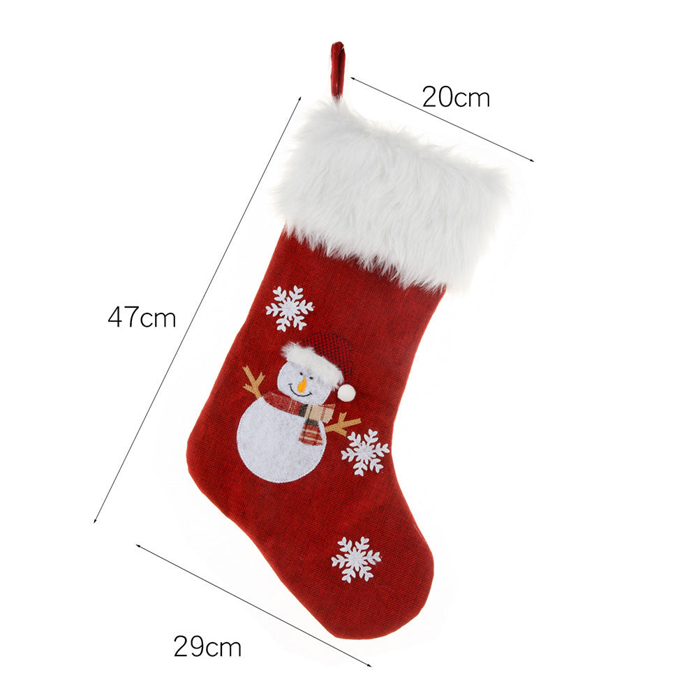 BowLift | Christmas Ornament With Light Burlap Embroidery Sock Gift Bag