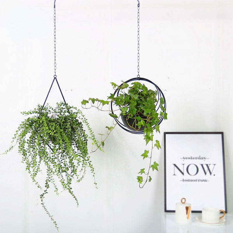BowLift | Decorative Iron Hanging Flower Pot - Swinging Wall Planter Basket for Home