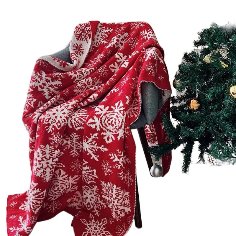 BowLift | Christmas Nordic Knitted Snowflake Blanket