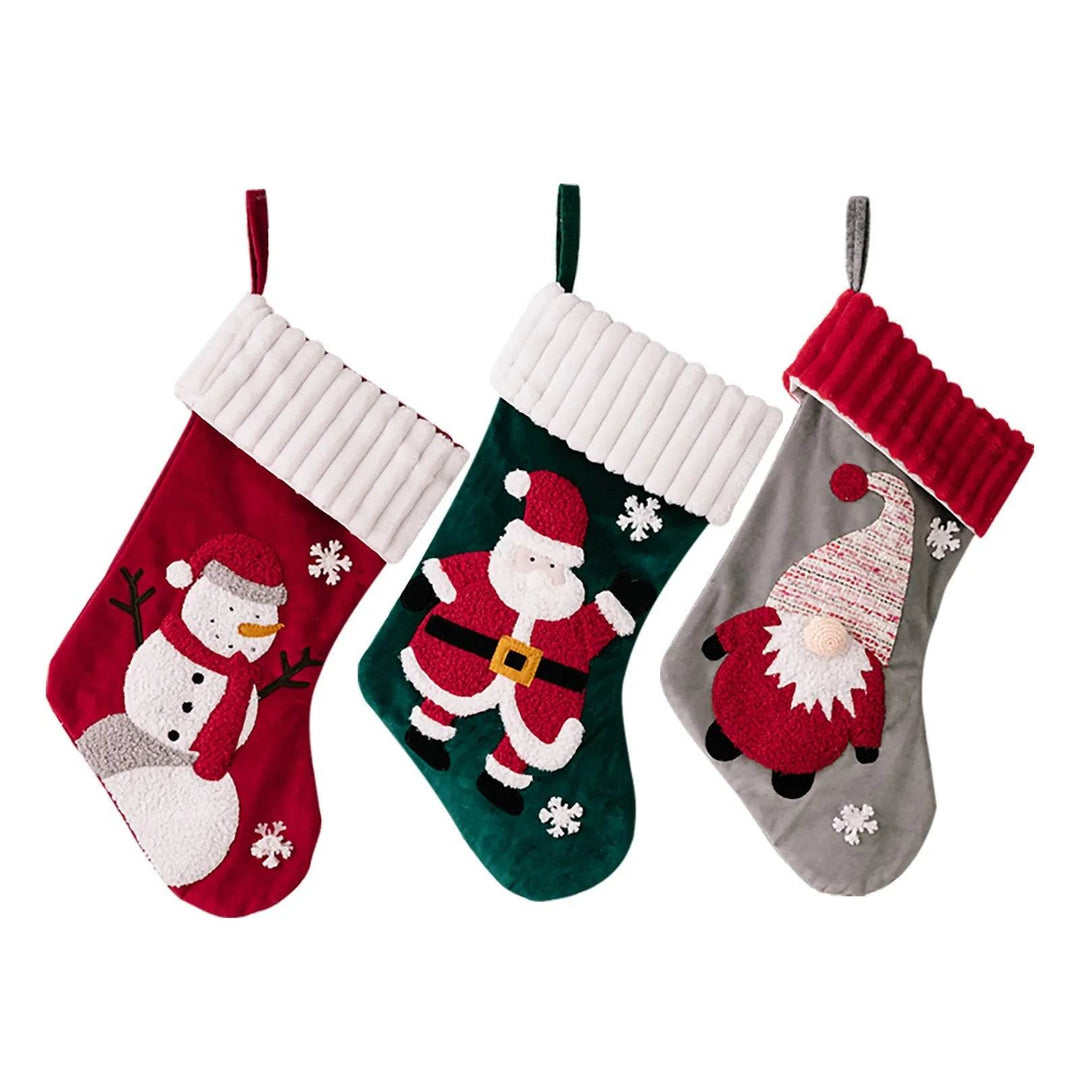 BowLift | Christmas Decorations Gold Velvet Patch Christmas Stockings