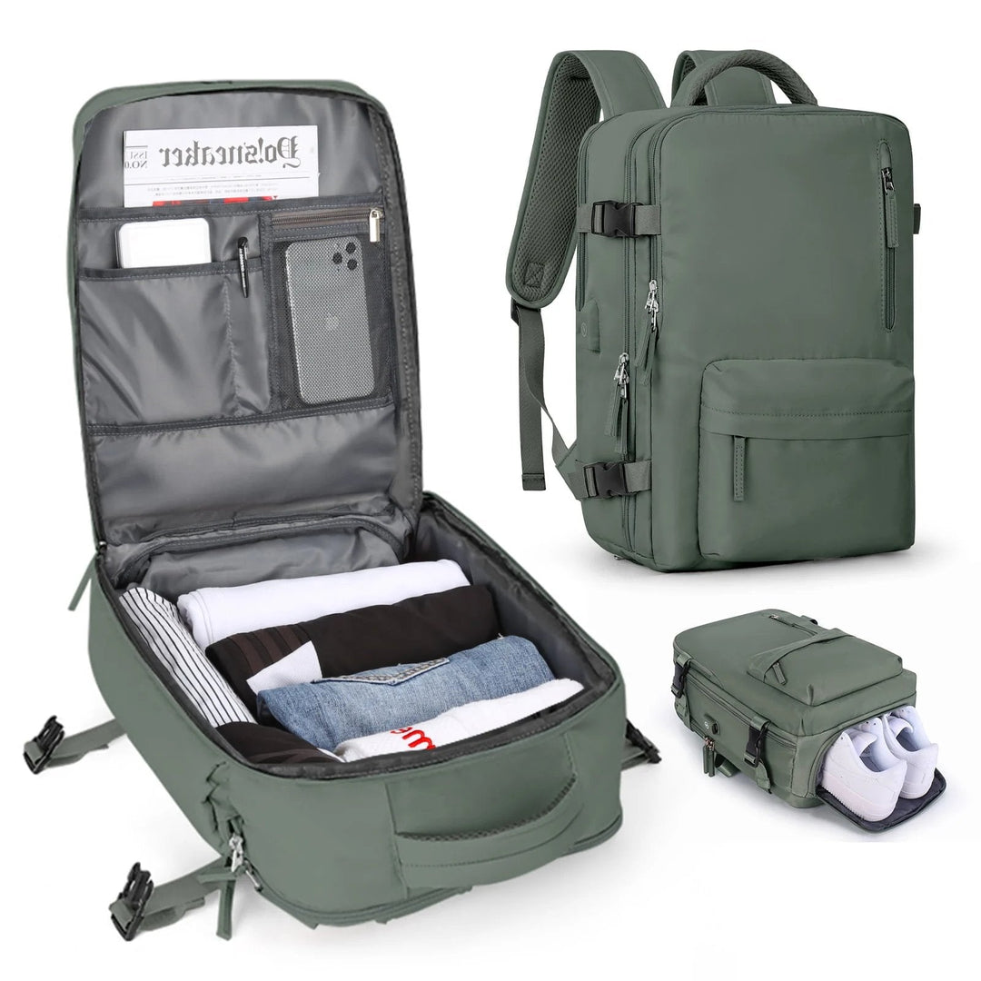 BowLift | Women's Large Travel Backpack – Waterproof Hiking Rucksack | Anti-Theft & USB Charging