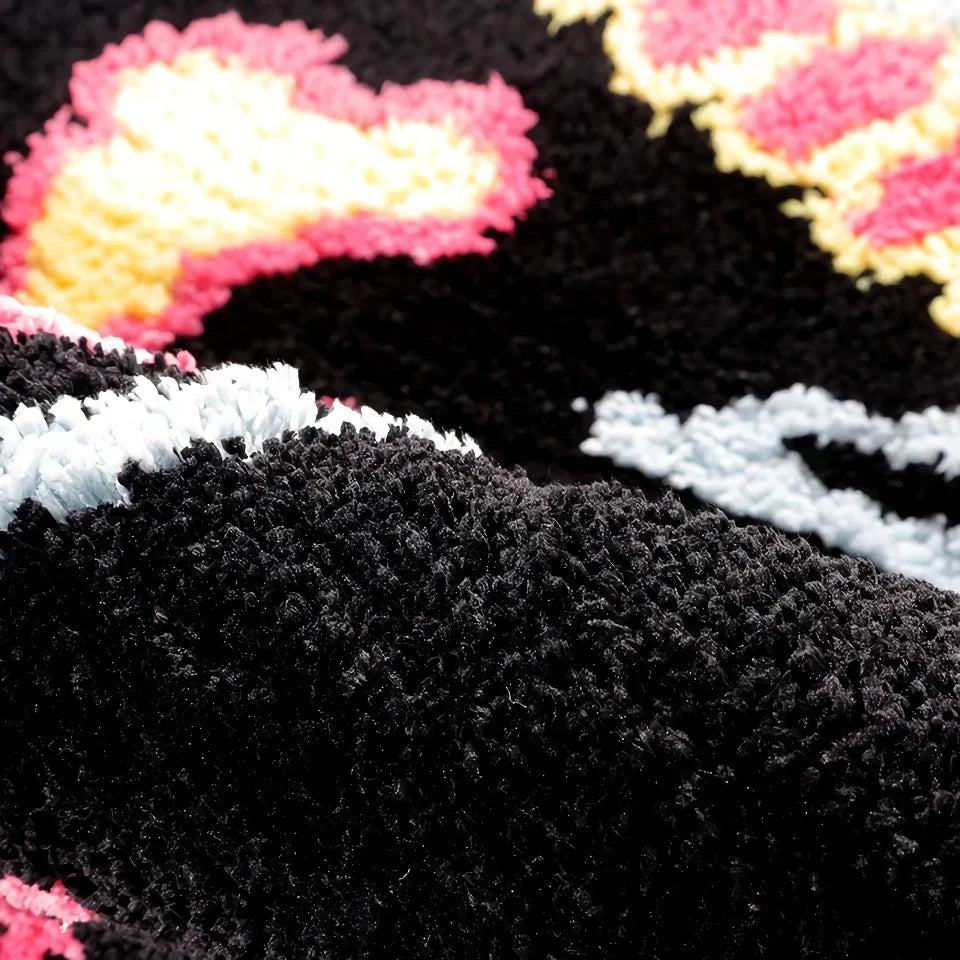 BowLift | Funky Irregular Black Skull Head Area Rug for Living Room & Bedroom