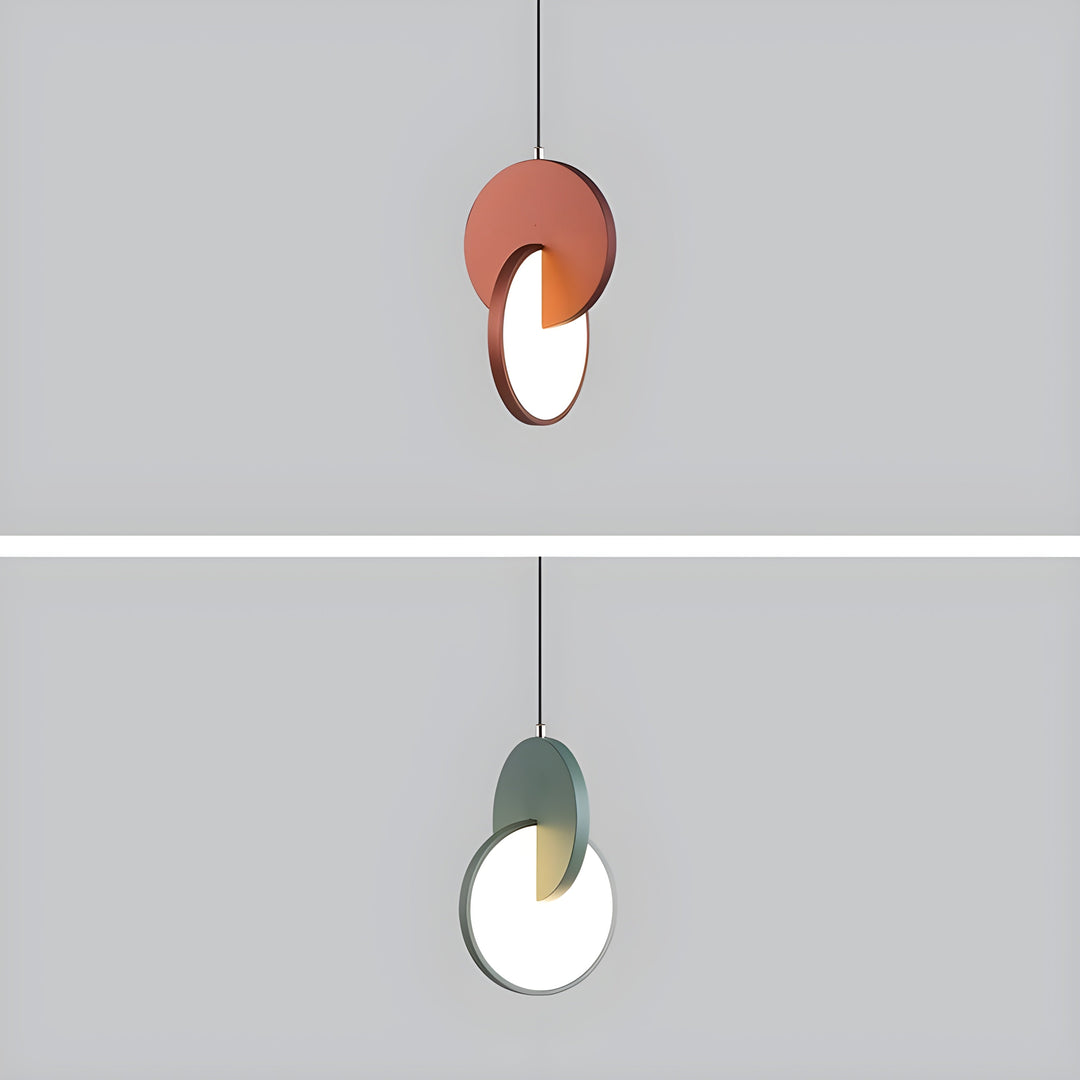 Modern Scandinavian LED Pendant Lamp with Round Frame and Warm Glow Bowlift