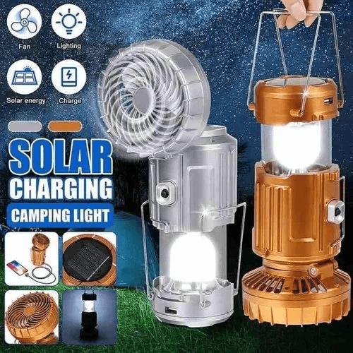 Portable Stretchable Solar Lithium Battery Electric Fan + Emergency Light | Bowlift
