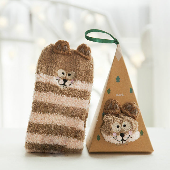 BowLift | MerryFeet Cozy Christmas Socks | Plush Coral Fleece | Warm Winter Gift Box