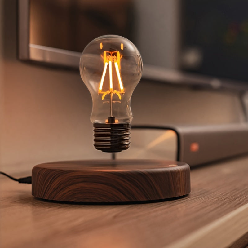 BowLift | Magnetic Levitation Light Bulb – Floating LED Desk Lamp with Rotating Bulb for Unique Home Décor and Creative Christmas Gifts