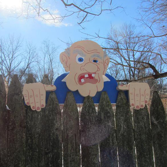 BowLift | Fence Decoration Nosy Old Man and Lady Garden Yard Art