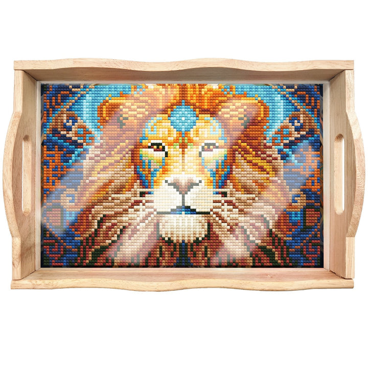 BowLift | DIY Diamond Painting Wooden Tray Food Tray with Handle Living Room Decoration Mandala Wooden Tray Kit